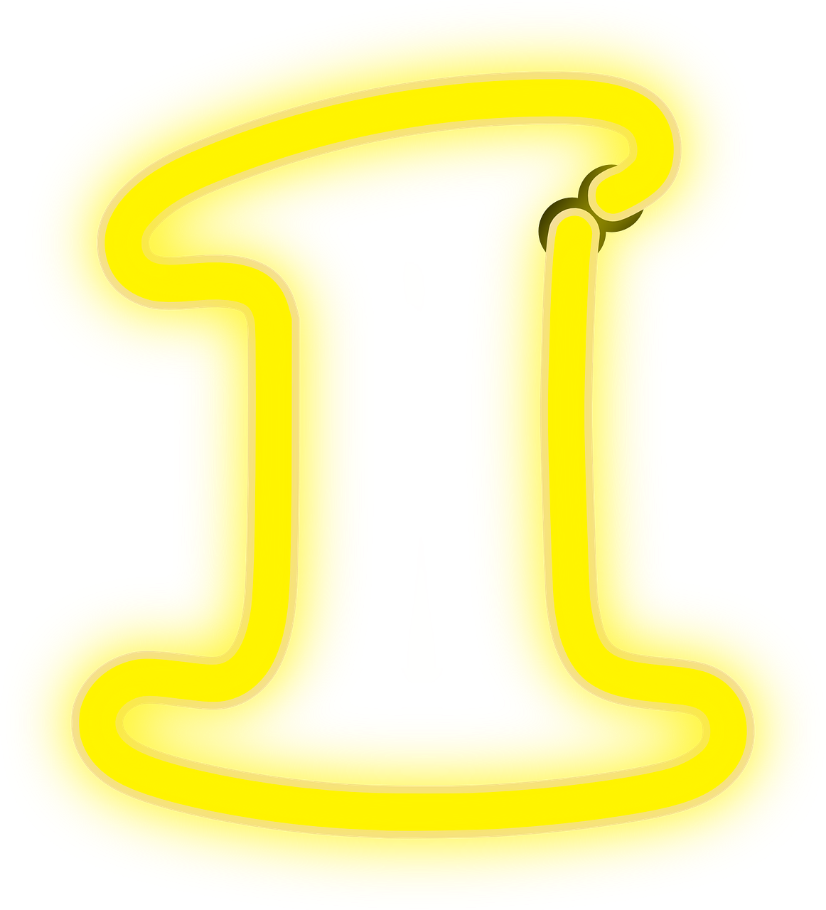 Yellow Neon Gemini Sign