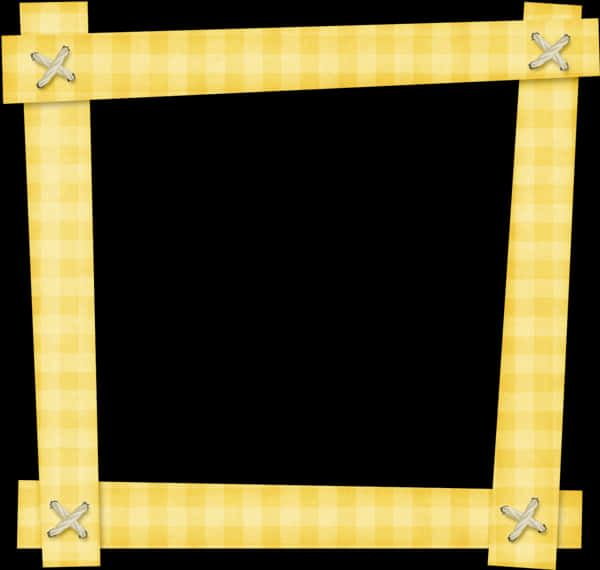 Yellow Plaid Framewith X Corners