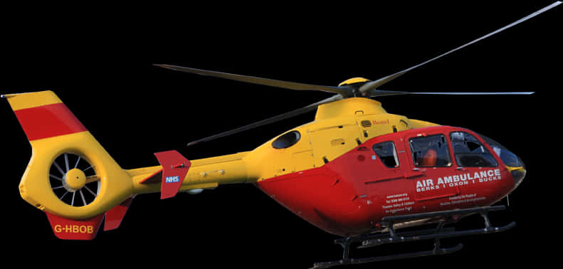 Yellow Red Air Ambulance Helicopter