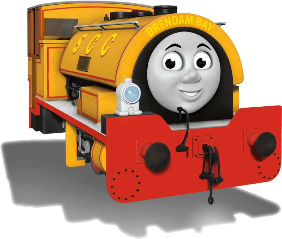 Yellow Red Animated Train Character