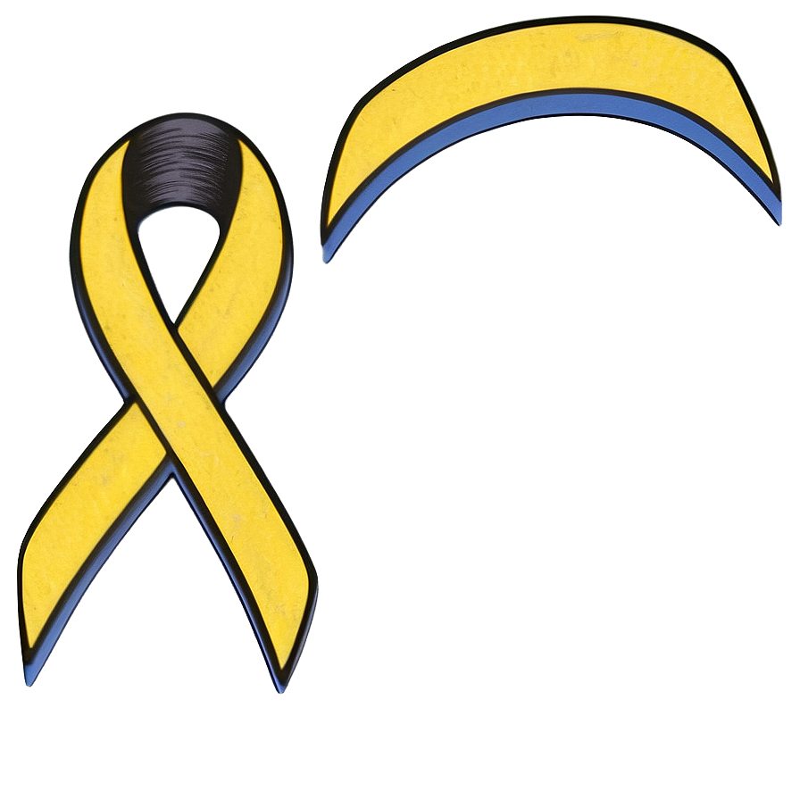 Yellow Ribbon Outline Png Wfs