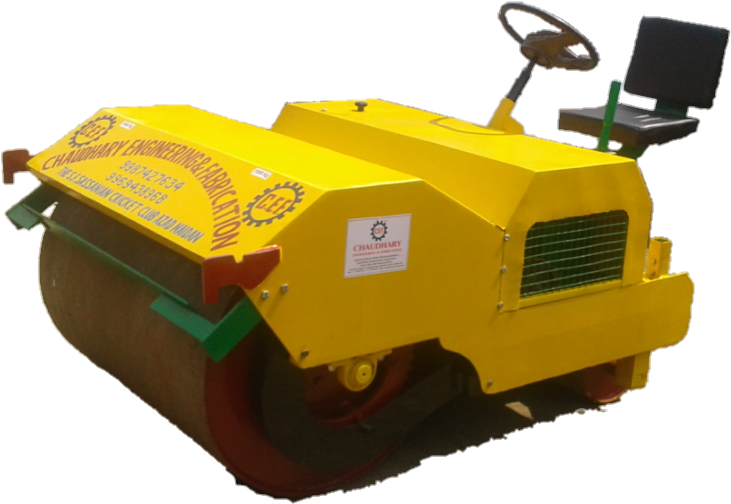 Yellow Road Roller Machine