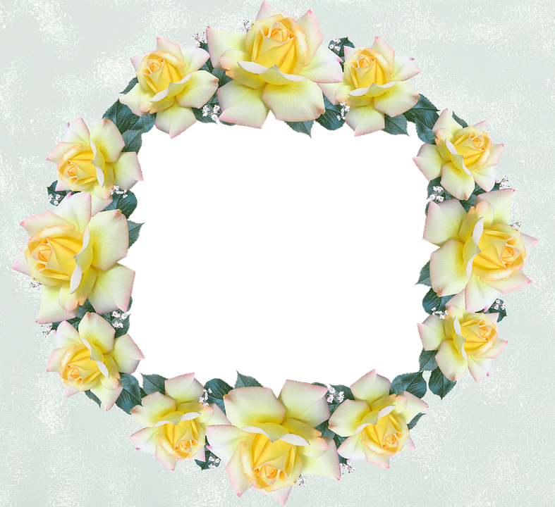 Yellow Rose Wreath Frame