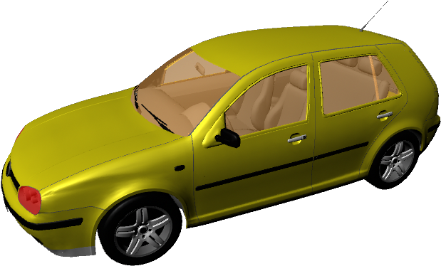 Yellow Sedan3 D Model