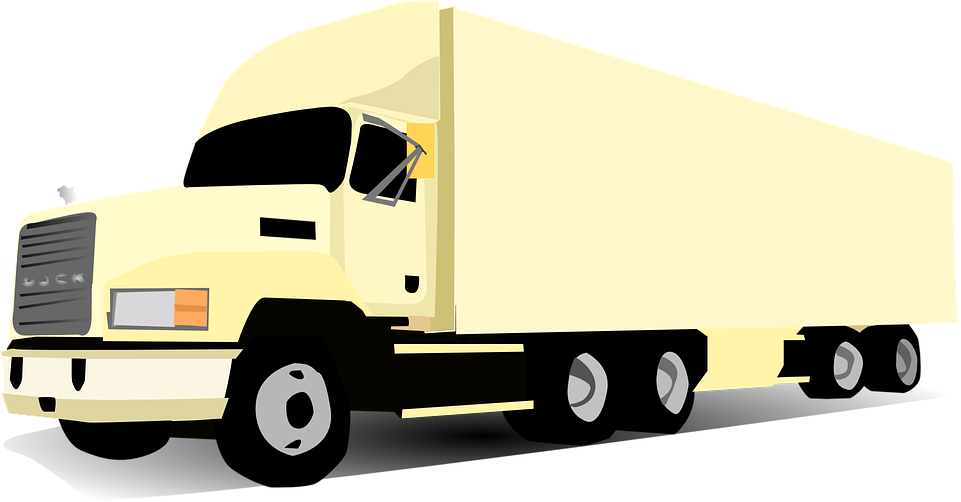 Yellow Semi Truck Illustration