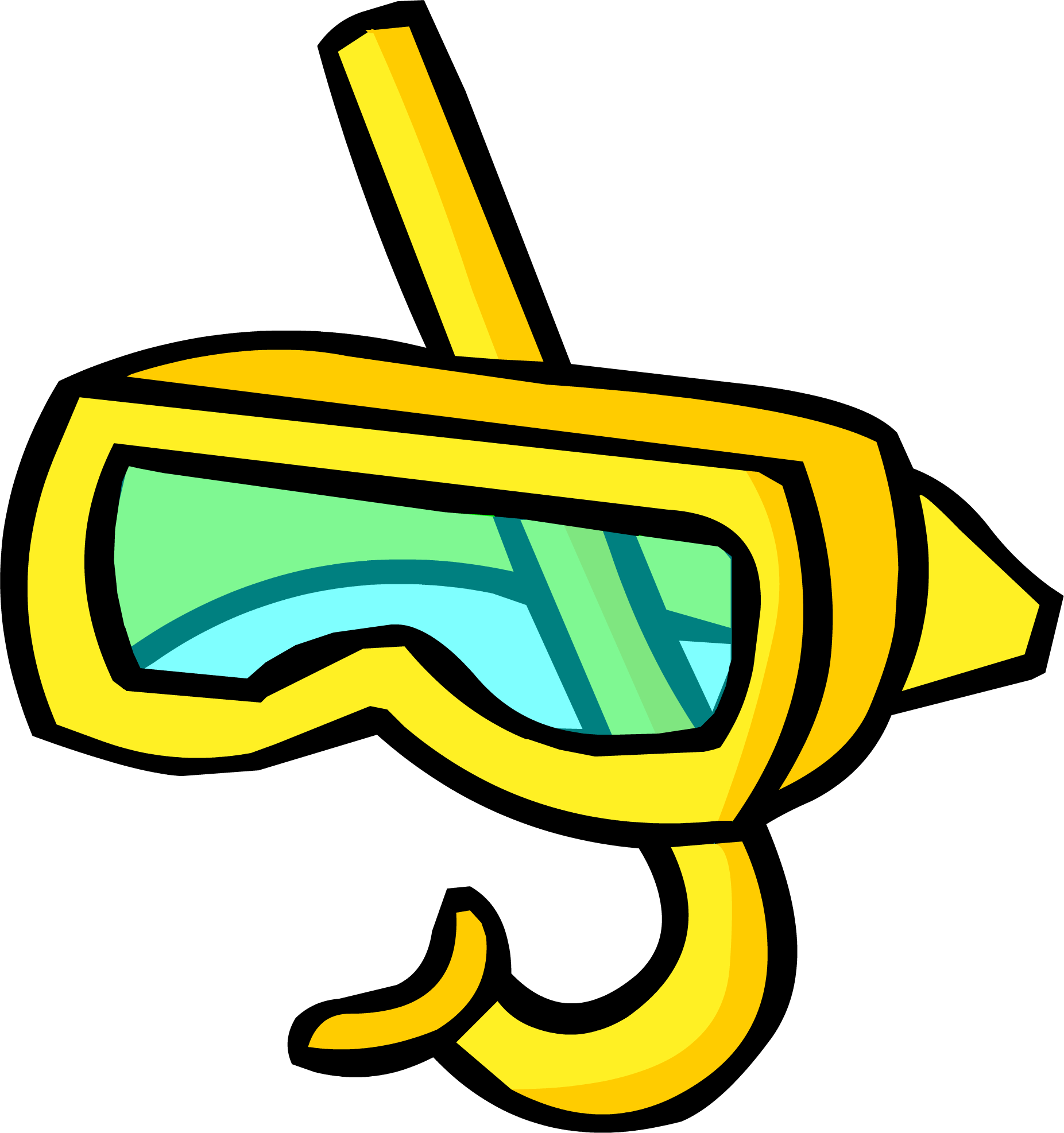 Yellow Snorkel Mask Vector