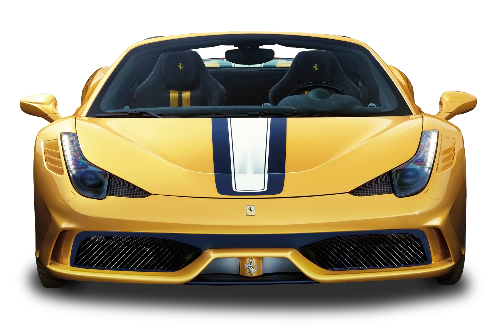 Yellow Sports Car With Stripes