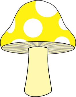 Yellow Spotted Mushroom Vector