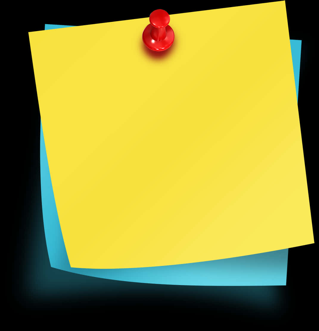 Yellow Sticky Note Pinned Black Background