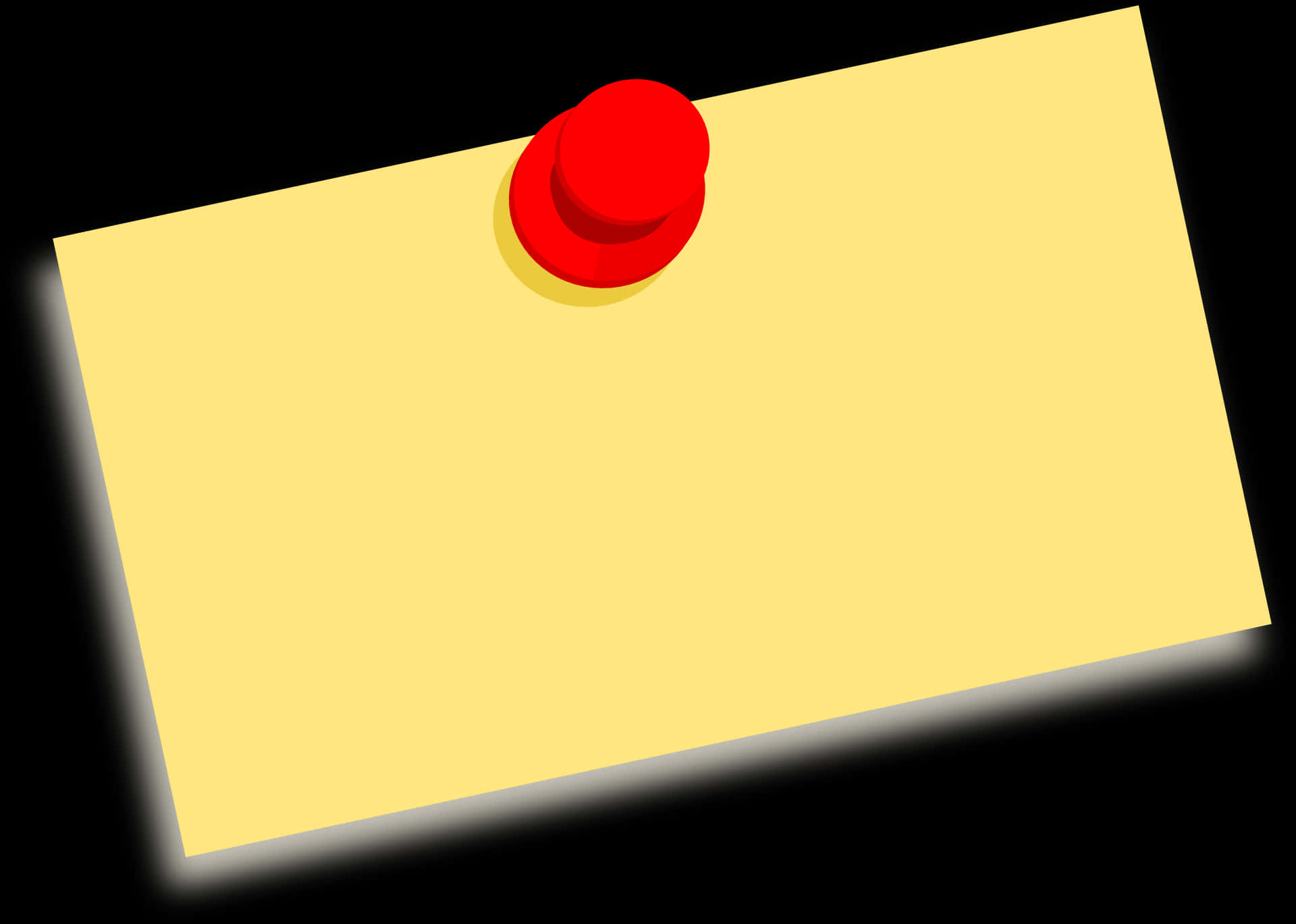 Yellow Sticky Note Red Pushpin