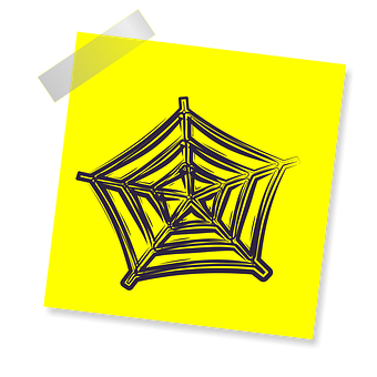 Yellow Sticky Note Spider Web