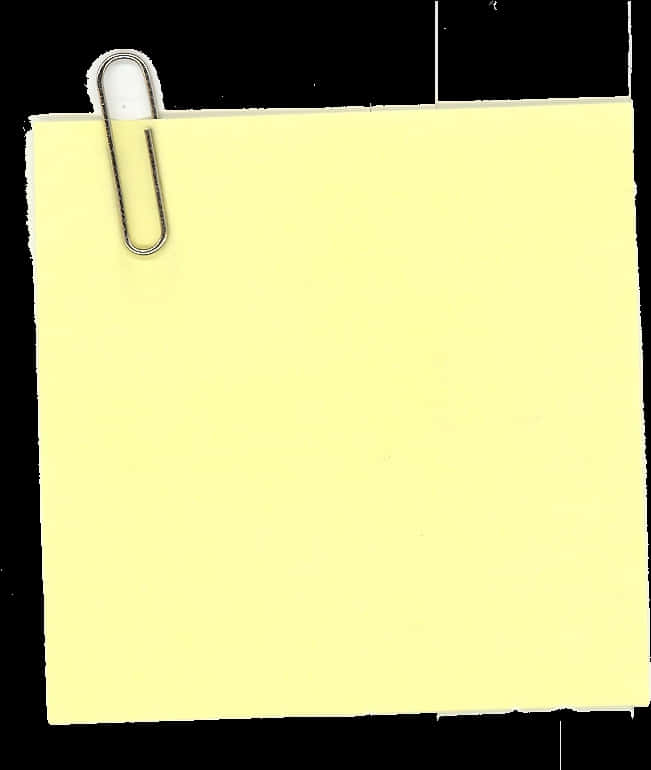 Yellow Sticky Notewith Paper Clip