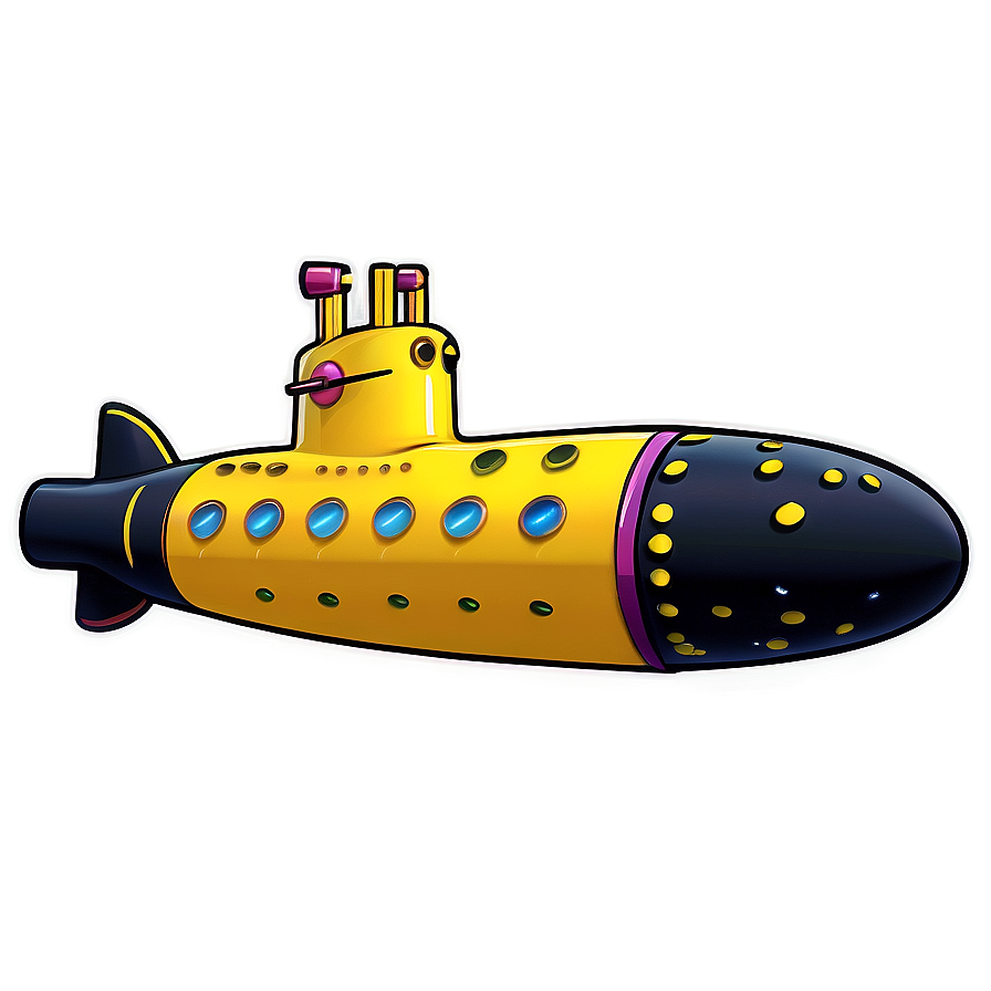 Yellow Submarine In The Ocean Depths Png Vpu9