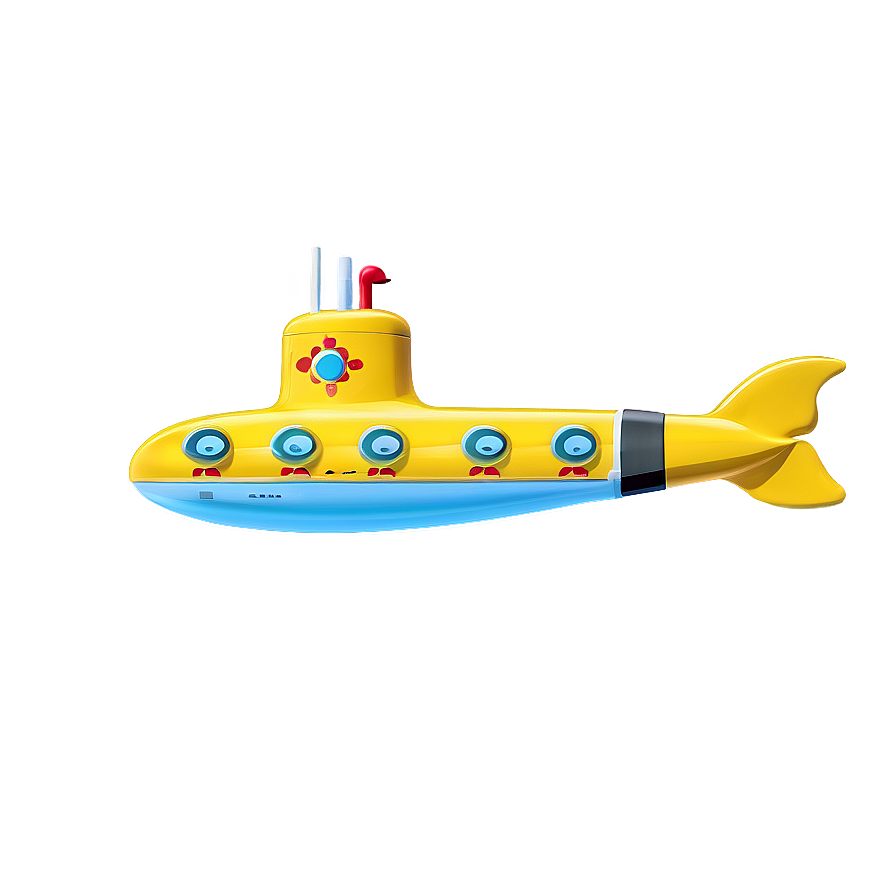 Yellow Submarine On Sea Background Png Uuh56