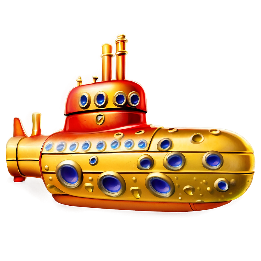 Yellow Submarine With Sunken Treasure Png 39