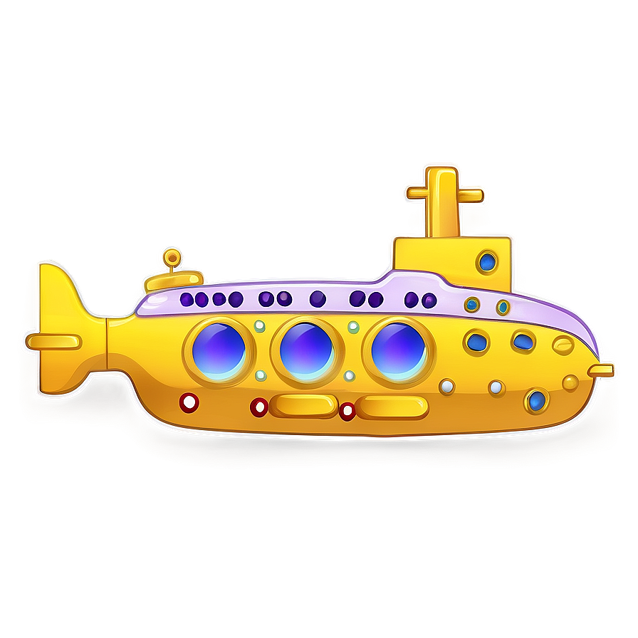 Yellow Submarine With Sunken Treasure Png 69