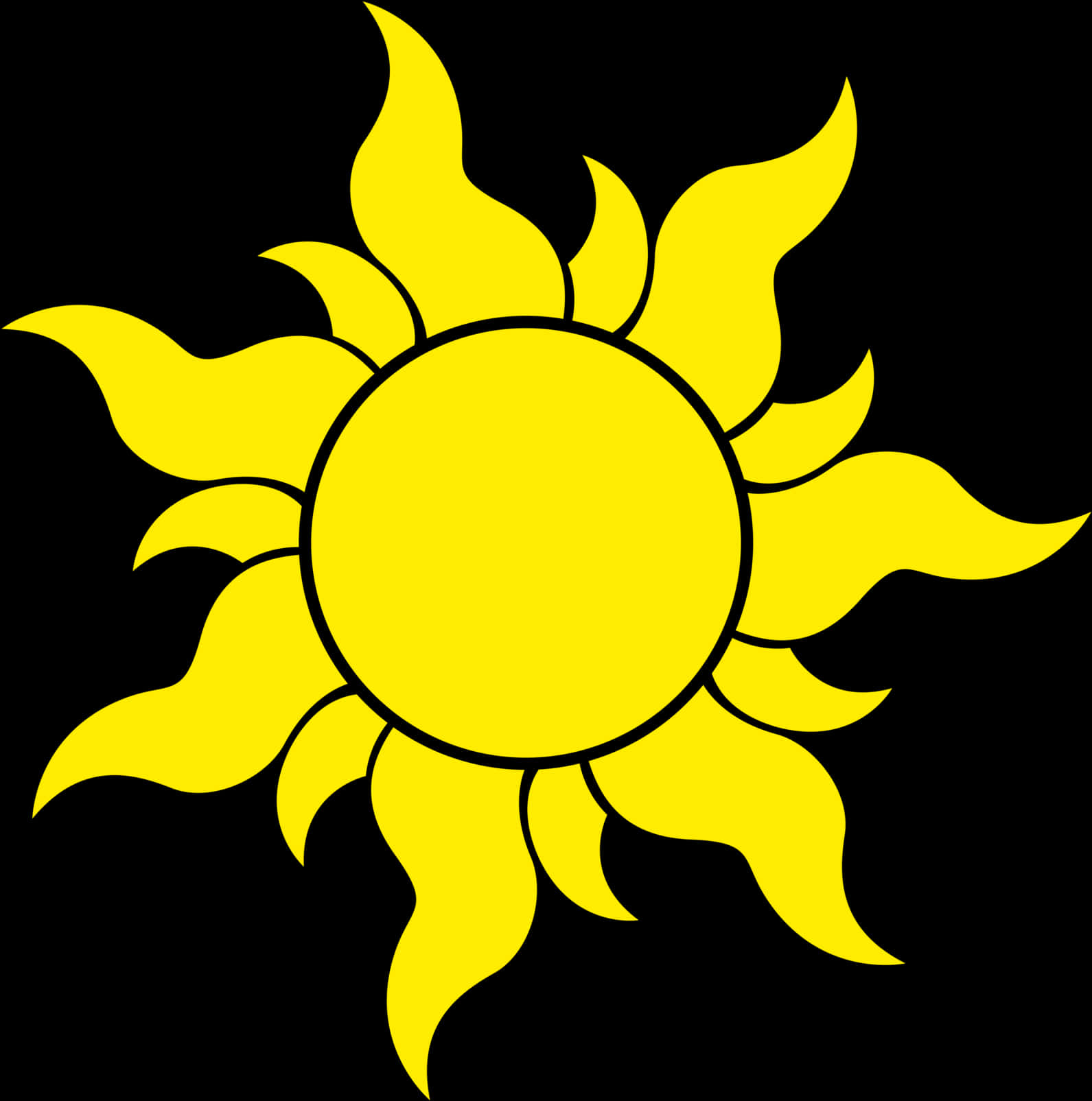 Yellow Sun Graphic Transparent Background