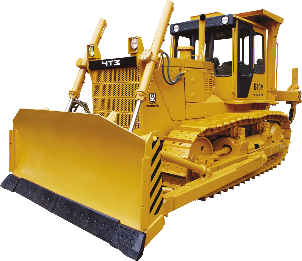 Yellow Track Bulldozer Isolated