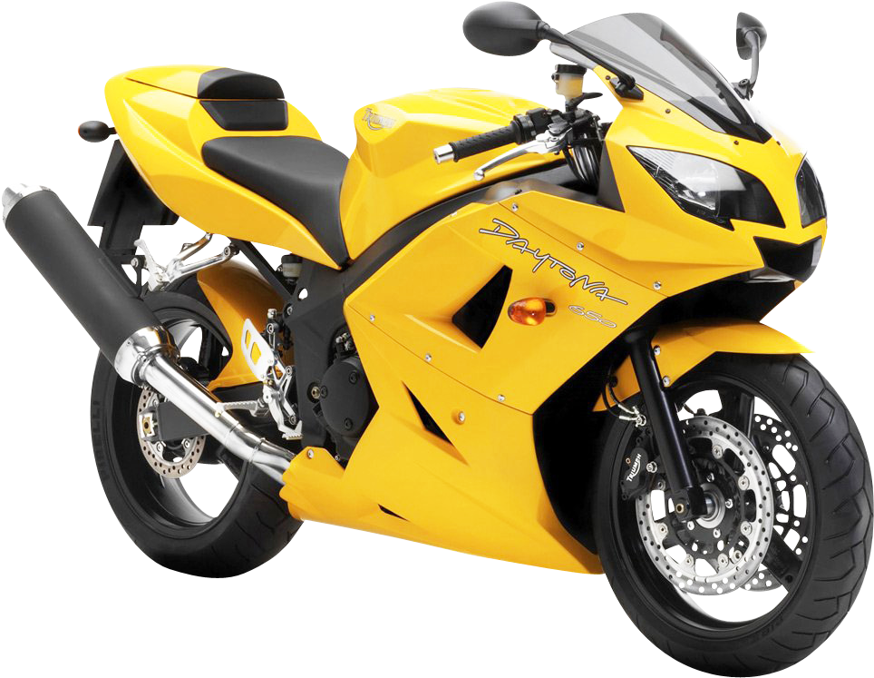 Yellow Triumph Daytona Sportbike