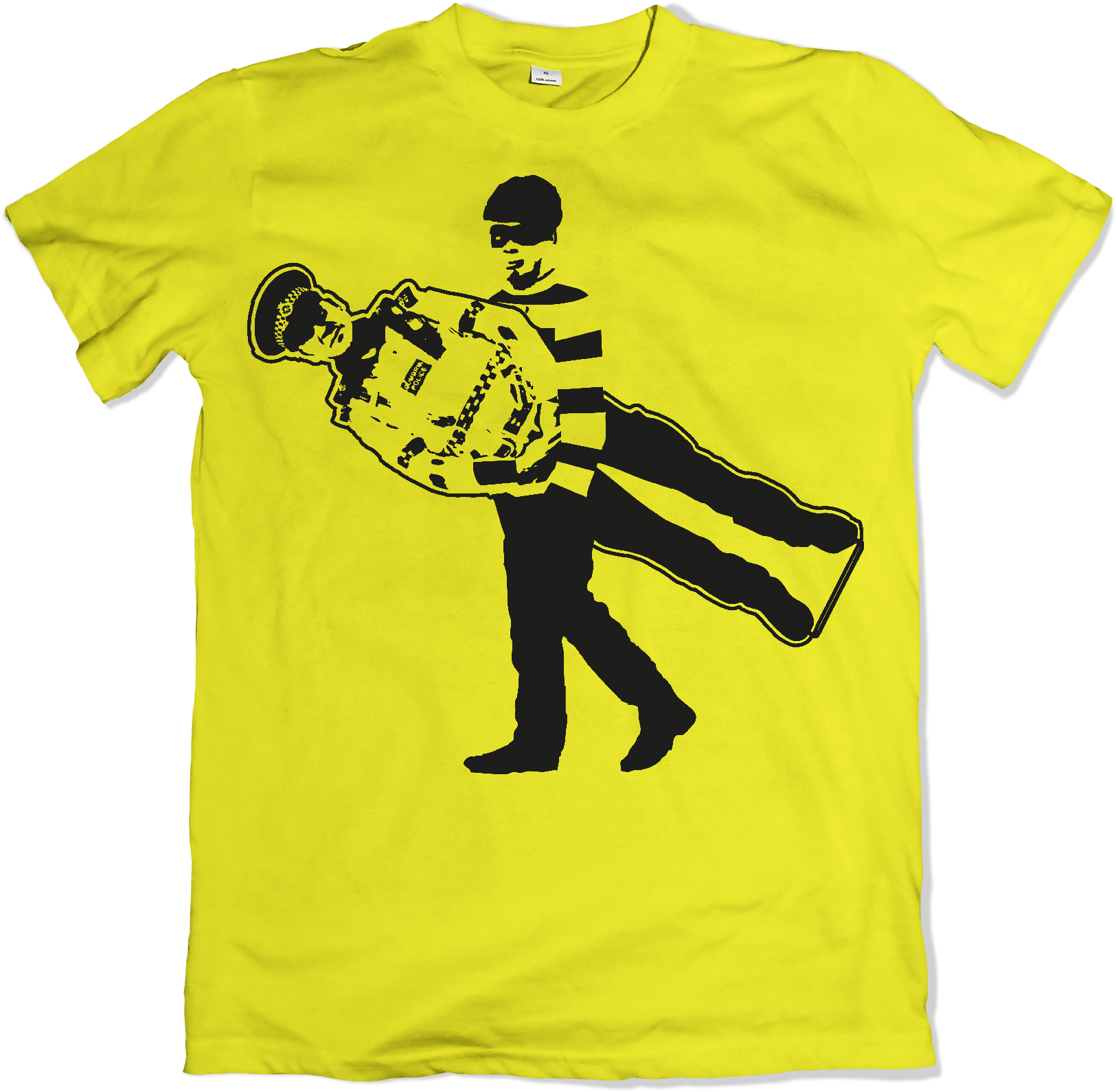 Yellow Tshirt Banksy Style Artwork