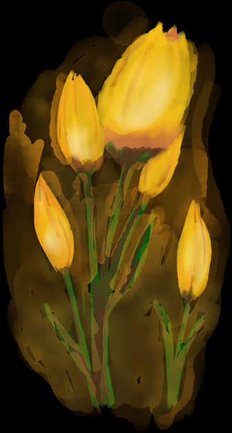 Yellow Tulips Artistic Rendering