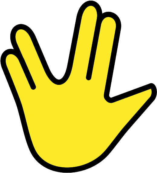 Yellow Vulcan Salute Emoji