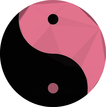 Yin Yang Pink Black Circle Logo