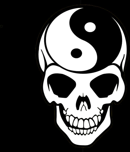 Yin Yang Skull Graphic