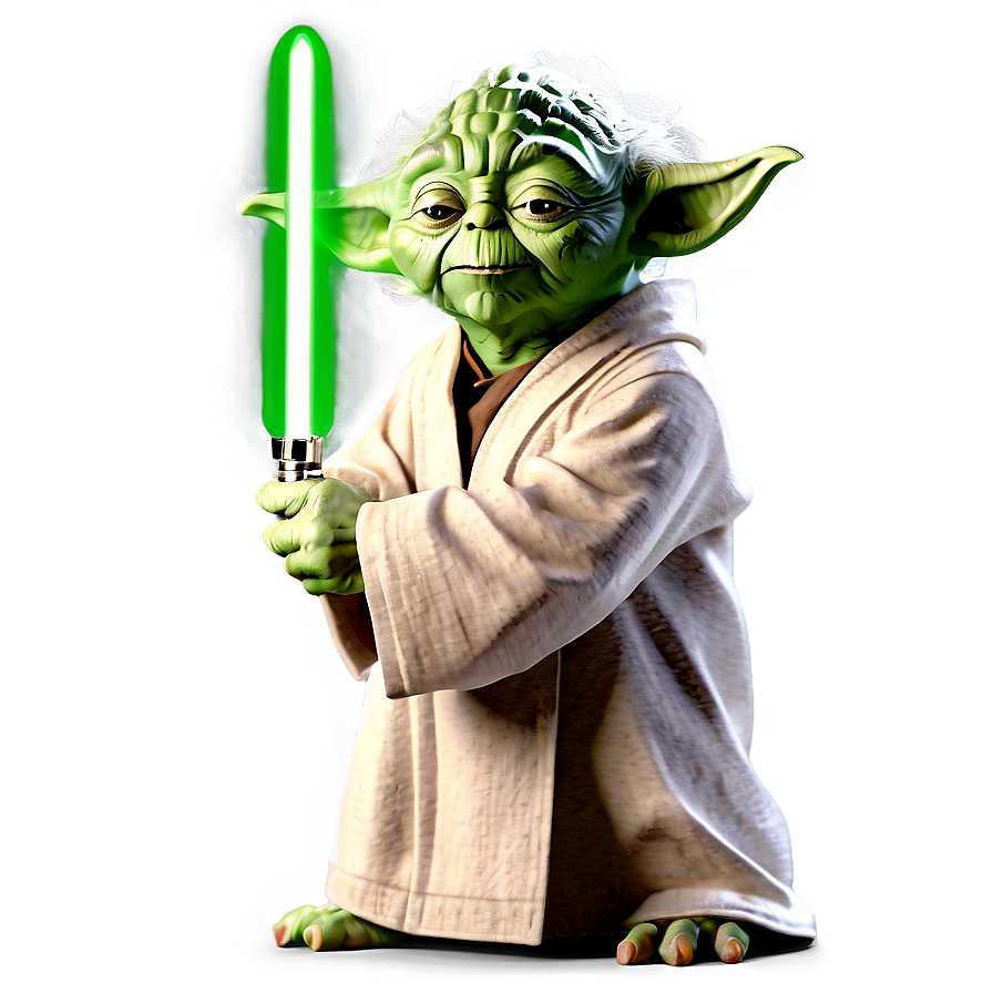 Yoda With Green Lightsaber Png Ivo96