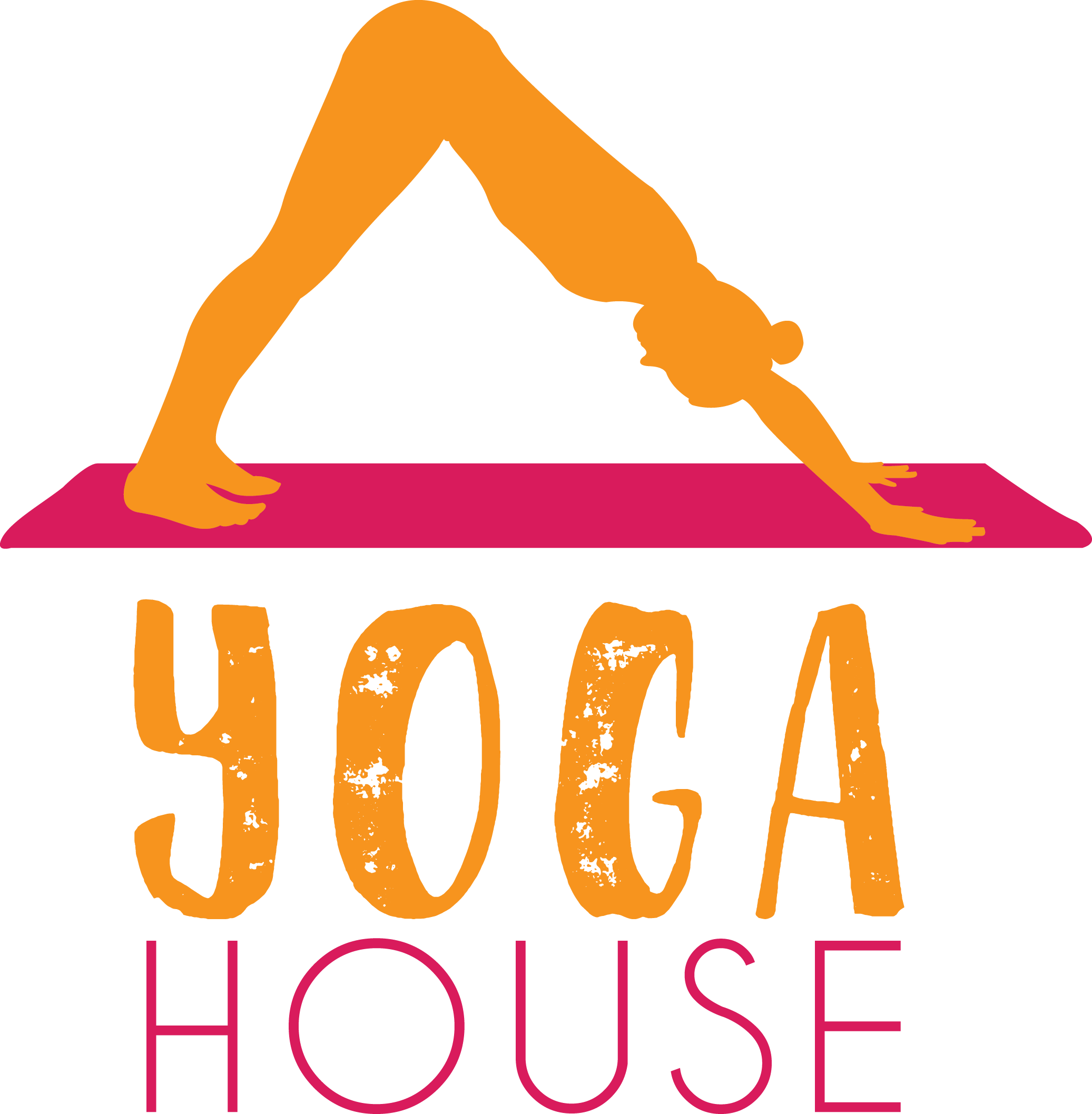 Yoga House Logowith Downward Dog Pose