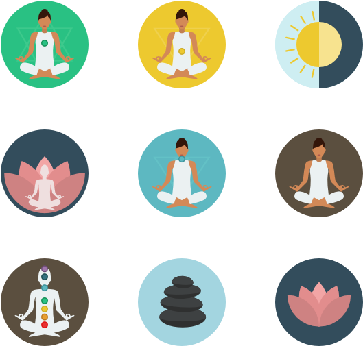 Yoga Meditation Icons Set