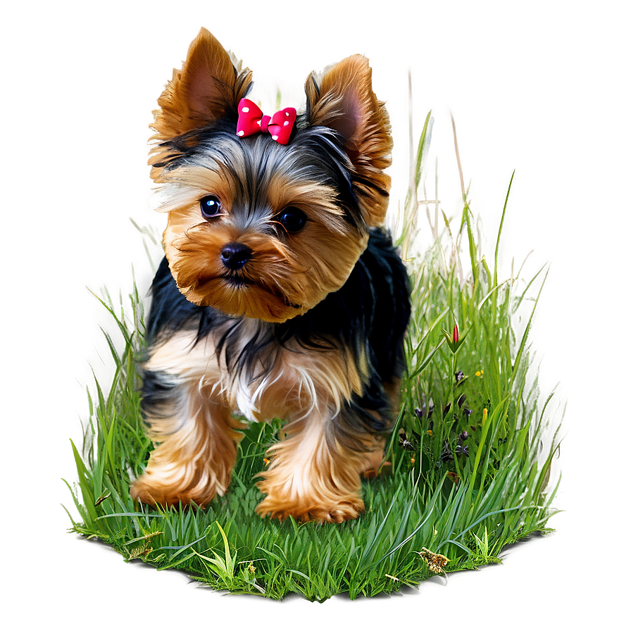 Yorkie In Grass Png Pee