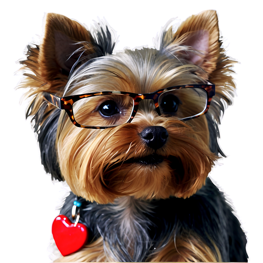 Yorkie With Glasses Png Qek