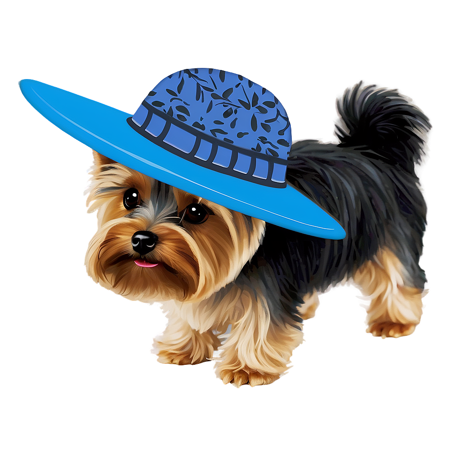 Yorkie With Hat Png 06242024