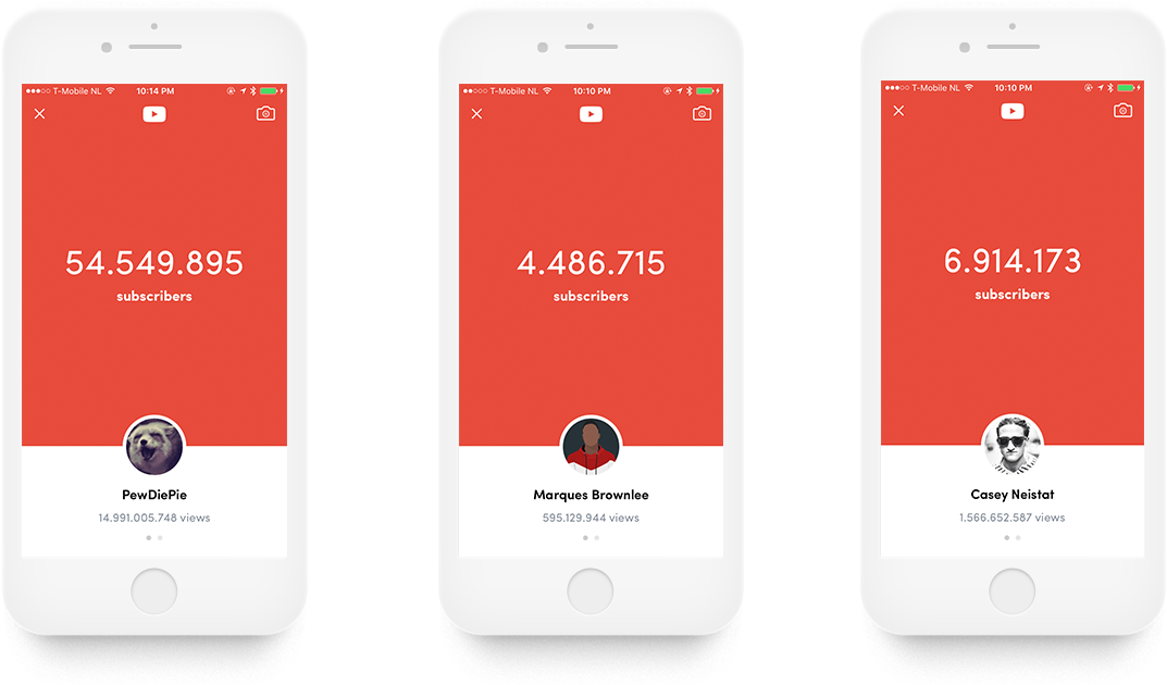 You Tube Subscriber Comparison Mockup