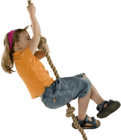 Young Girl Climbing Rope Adventure