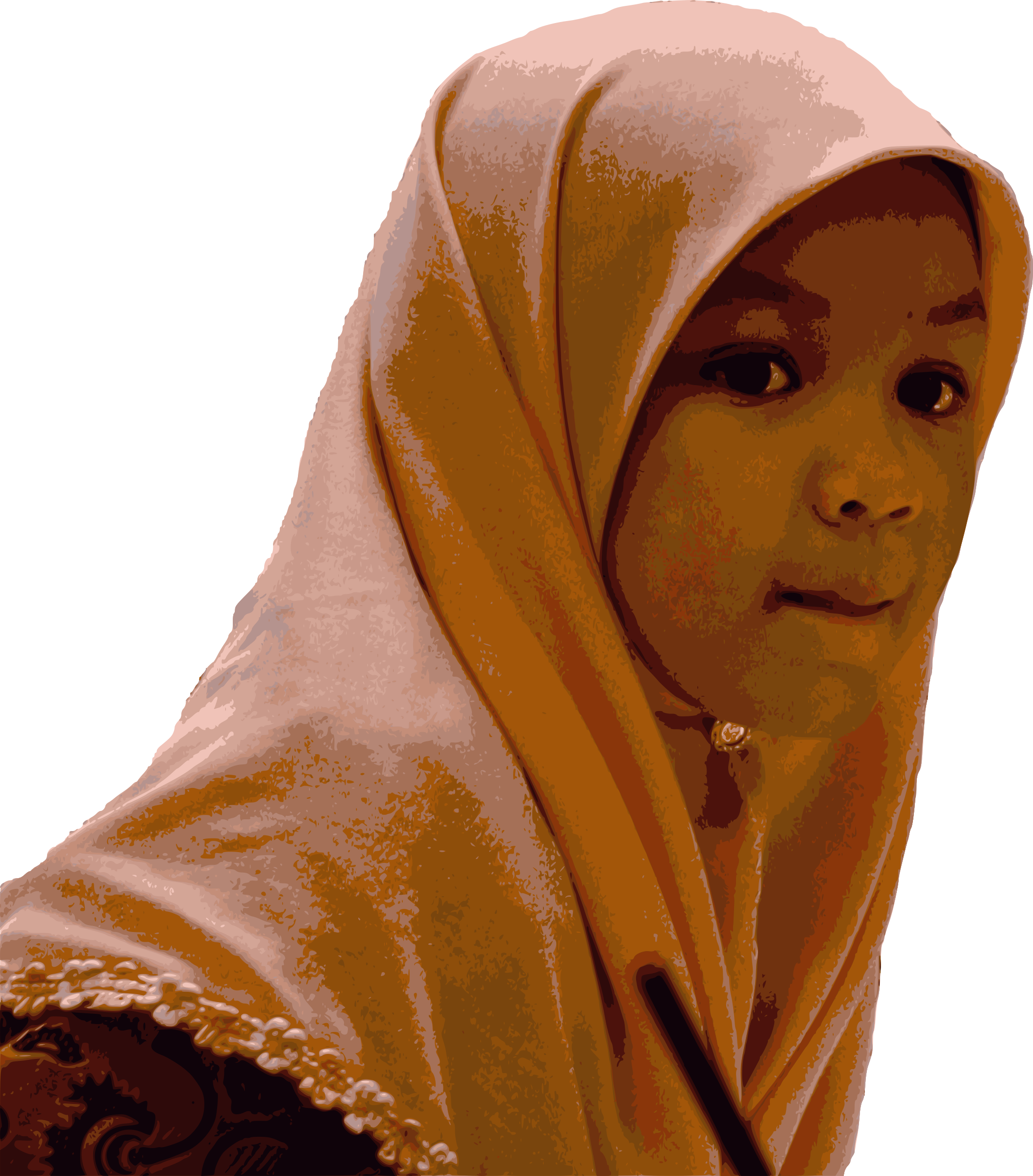 Young Girlin Orange Hijab