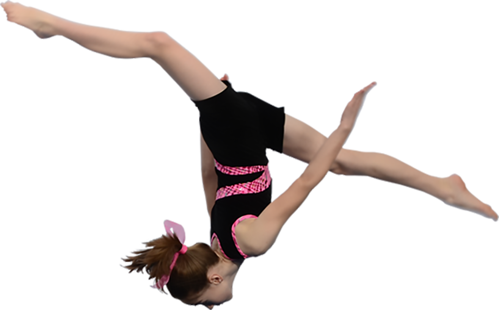Young Gymnast Mid Flip