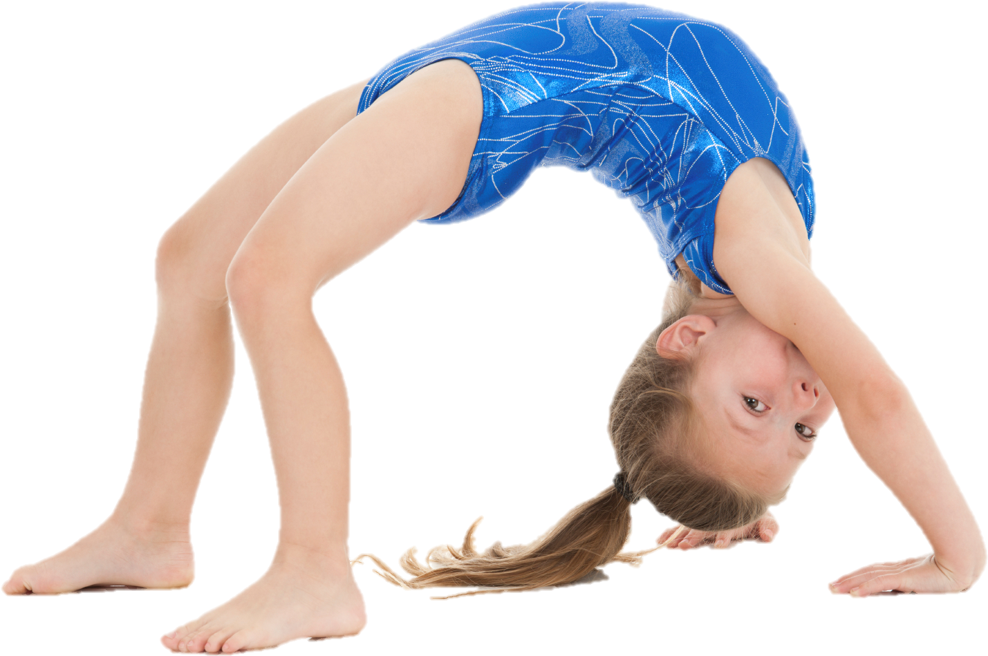 Young Gymnast Performing Backbend