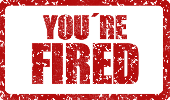 Youre Fired Red Text Black Background