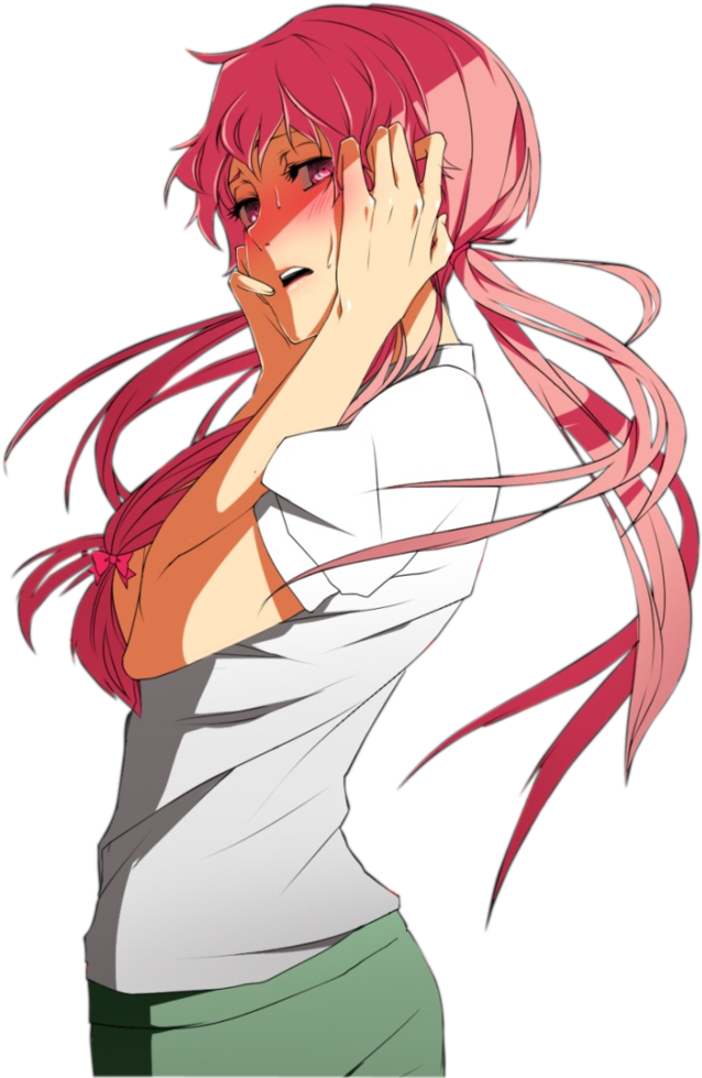 Yuno Gasai Blushing Anime Character