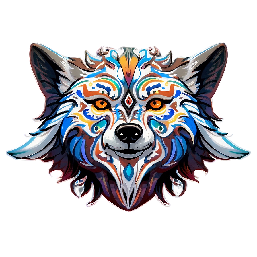 Zen Wolf Head Meditation Png 8