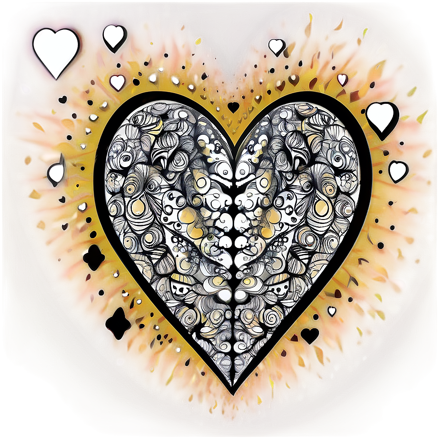 Zentangle Heart Art Png Fop13