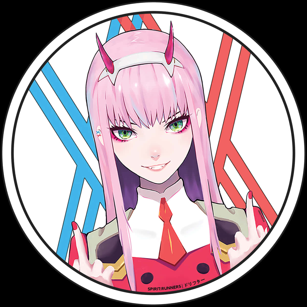 Zero Two Anime Character Portrait