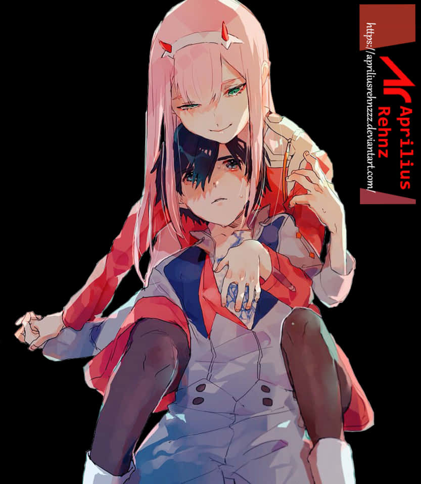 Zero Twoand Hiro Anime Illustration