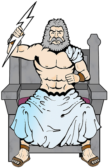 Zeus Greek God Thunderbolt Cartoon