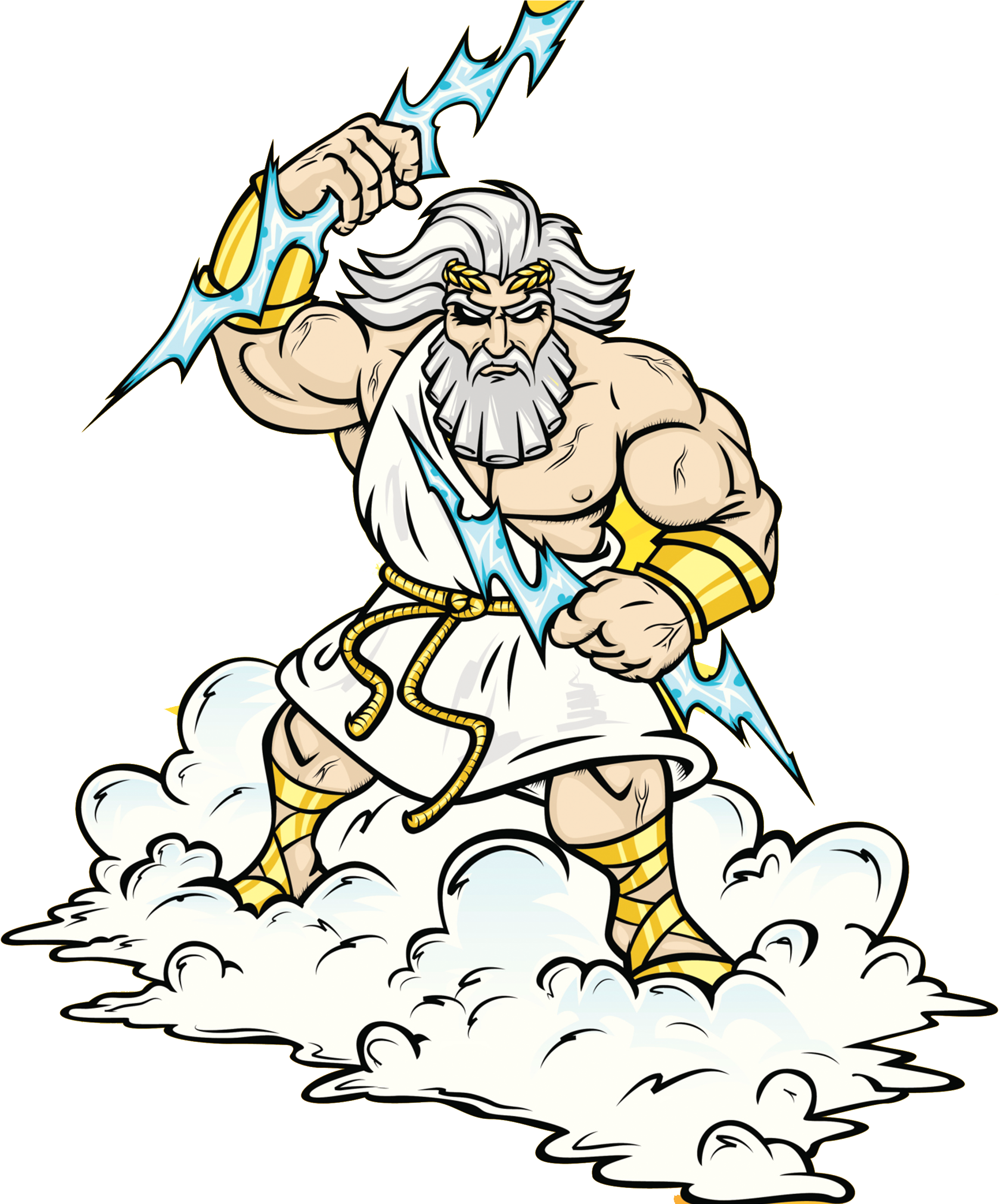 Zeus Greek God Thunderbolt Illustration