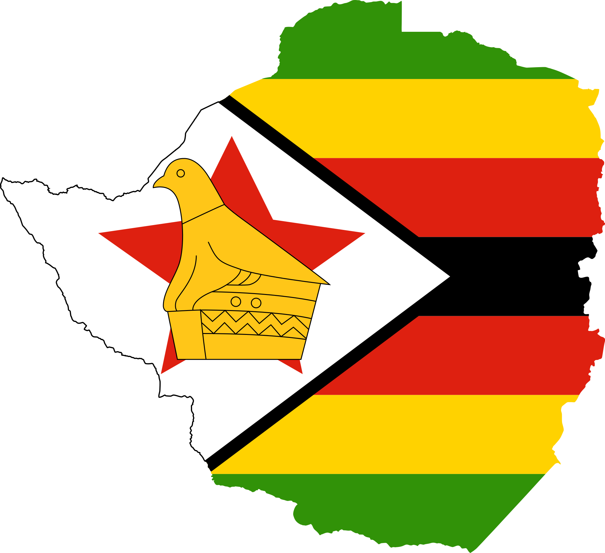 Zimbabwe Flag Map Illustration