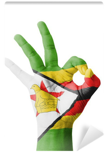 Zimbabwe Flag Peace Sign Hand Gesture