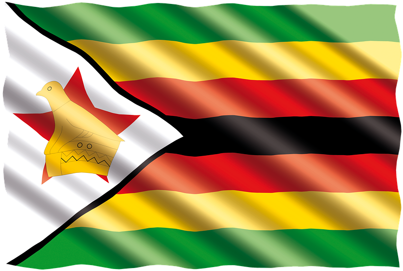 Zimbabwe National Flag Waving